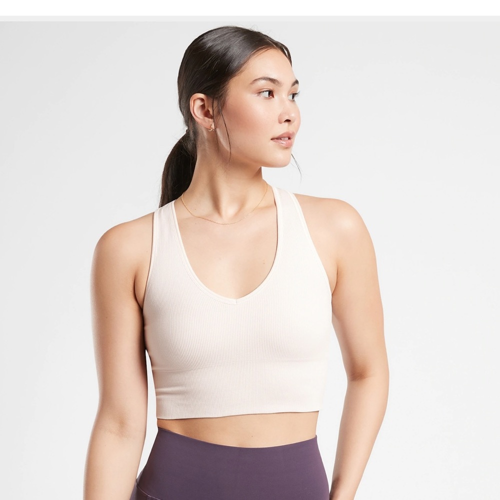 Athleta | Aurora Crop Rib Tank | Cream (Veil Grey) | Medium